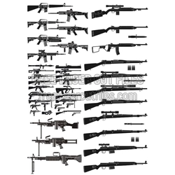 Weapon Silhouette Vector Pack for Laser Cutting