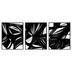 3 Piece Abstract Geometric Panel Set, Laser Ready