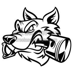 Angry Wolf Head Clipart Laser Cut Vector Design