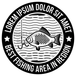 Fishing Area Round Sign Design, Ready to Cut Vector File