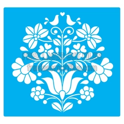 Floral Folk Art Stencil Design for Laser Cutting