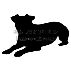 Lying Dog Silhouette Laser Cut File, Ready to Cut