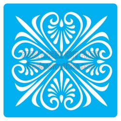 Ornamental Floral Stencil Design for Laser Cutting