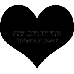 Simple Heart Silhouette Template for Laser Cutting