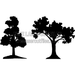 Tree Silhouette Template for Laser Cutting and Crafts