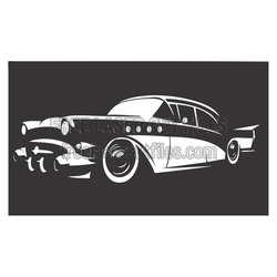 Vintage Classic Car Silhouette Laser Cut Design