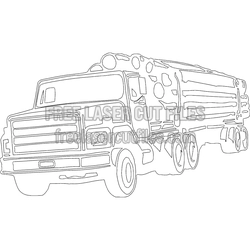 Wooden Transport Truck Cutout Template