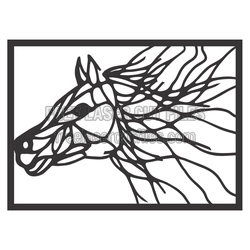 Abstract Horse Head Laser Cut Panel, Ready to Cut Decor