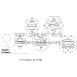 Chinese Checkers Board Template for Laser Cutting