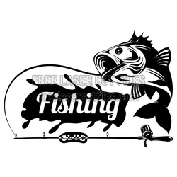 Fishing Club Sign Logo Laser Ready SVG Design
