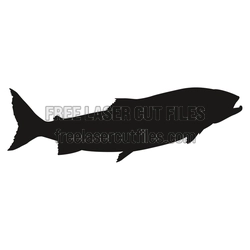 Leaping Salmon Laser Cut File, Ocean Fish Silhouette