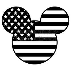 Mickey Mouse USA Flag Laser Cut SVG for Kids Craft