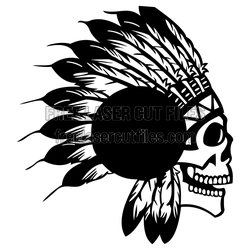 Native Skull Headdress Laser Cut Template, Ready to Cut