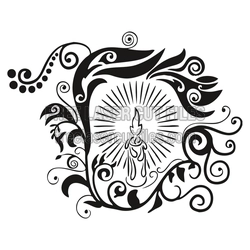 Ornamental Candle Flourish Laser Cut Design for DIY Decor