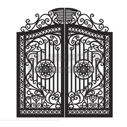 Ornamental Gate Panel Vector for Plasma Cutting