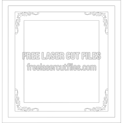 Ornamental Photo Frame Template for Laser Cutting