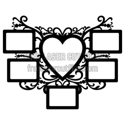 Ornate Heart Photo Frame Holder for Couples, Free Cut File