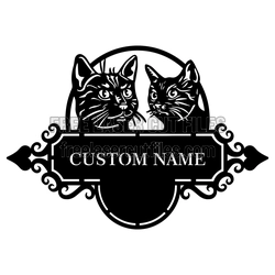 Personalized Cat Name Sign Laser Cut File