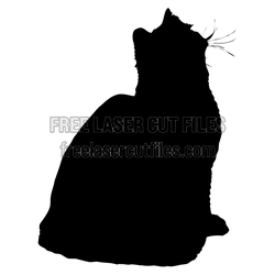 Sitting Cat Silhouette Laser Cut File, Ready to Cut