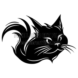Stylized Cat Silhouette Laser Cut File Ready to Cut