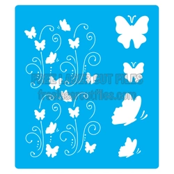 Butterfly and Floral Stencil Set, Laser Ready Cut File