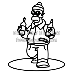 Cartoon Beer-Loving Man Clipart Laser Cut File