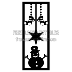 Christmas Snowman Ornament Sign Laser Cut File