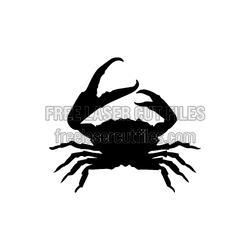 Crab Silhouette Vector Template for Laser Cutting