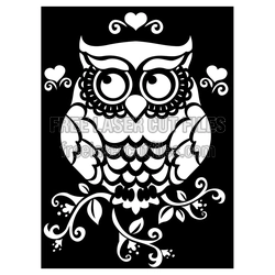 Floral Owl Wall Decor SVG Laser Cut File