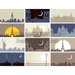 Free Cityscape Vector Illustration for Skyline Wall Art