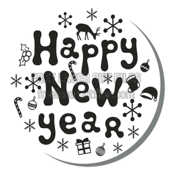 Happy New Year Christmas Sign Laser Cut File