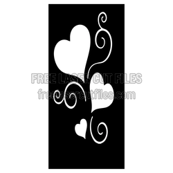 Heart Swirl Decorative Screen Panel, Ready to Cut