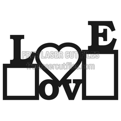 Love Heart Photo Frame Laser Cut File, Ready to Cut