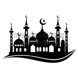 Mosque Silhouette Laser Cut Wall Decor, Free SVG Template