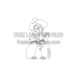 Pistol Pete Silhouette Template for Laser Cutting
