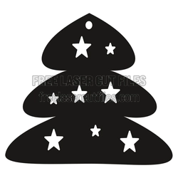 Star Cutout Christmas Tree Laser Cut Ornament Design
