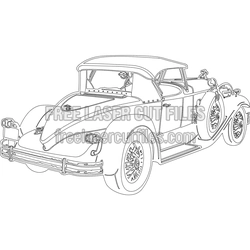 Vintage Car Silhouette Template