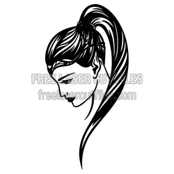 Fashion Woman Side Profile Laser Cut Vector Design