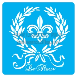 Fleur de Lis Laurel Stencil, Ready to Cut Decor File