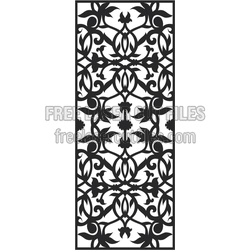 Floral Swirl Repeat Tile Design for Laser Cutting