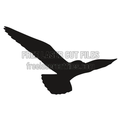 Flying Seagull Bird Silhouette Laser Cut File
