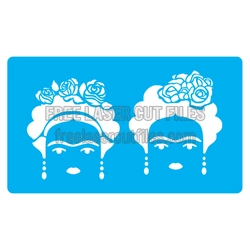 Frida Kahlo Inspired Floral Face Stencil Laser Cut File