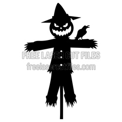 Halloween Scarecrow Silhouette Ready to Cut SVG File