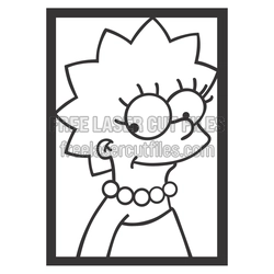 Lisa Simpson Portrait Laser Cut File, Ready to Cut Decor