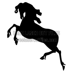 Rearing Horse Silhouette Laser Cut File, Ready to Cut