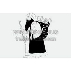 Santa Silhouette Laser-Cut Template for Holiday Crafts