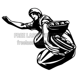 Skateboard Roller Clipart Laser Cut Design, Free DXF