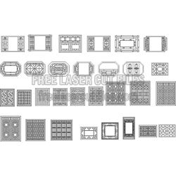 Traditional Chinese Lattice Window Panel Templates