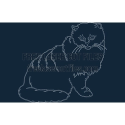 Cat Silhouette Cut Template for Laser Cutting
