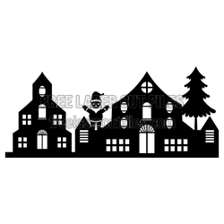 Christmas Village Santa House Laser Cut Template